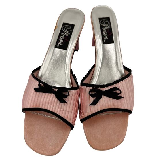 Pleaser Pink & Black Vintage Slip On Pumps Size 14 - Picture 4 of 10